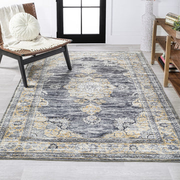 Bausch Bohemian Distressed Chenille Machine-washable Area Rug